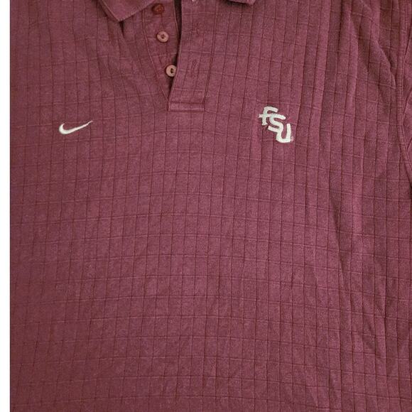 Nike Team Sports Polo Shirt Mens Sz XL Burgundy Short Sleeve embroidered FSU - Picture 5 of 7